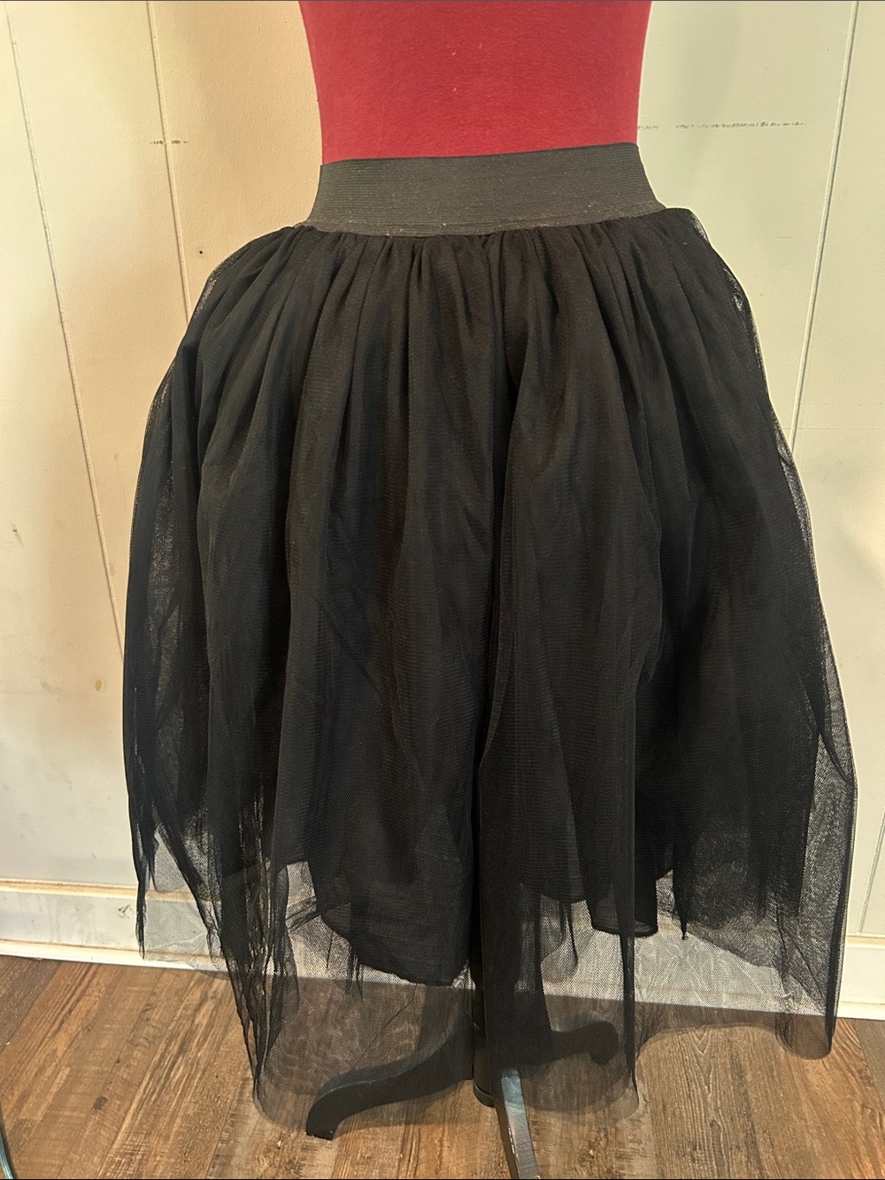 Black Tulle Midi Skirt - Elegant Women's Skirt